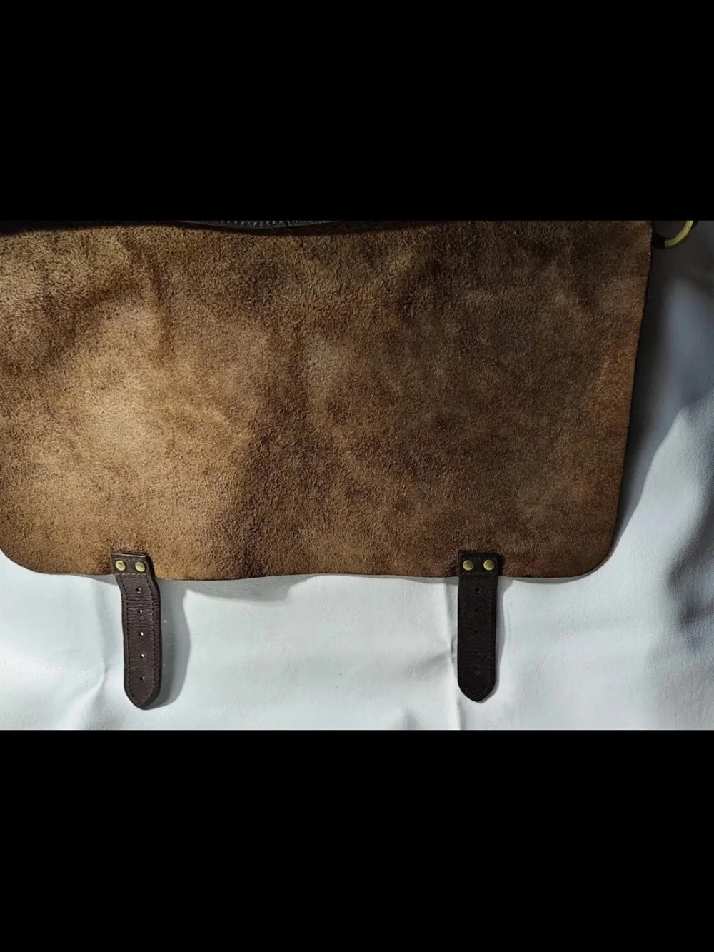Mulberry Dark Brown Leather Messenger Bag with Brass Hardware